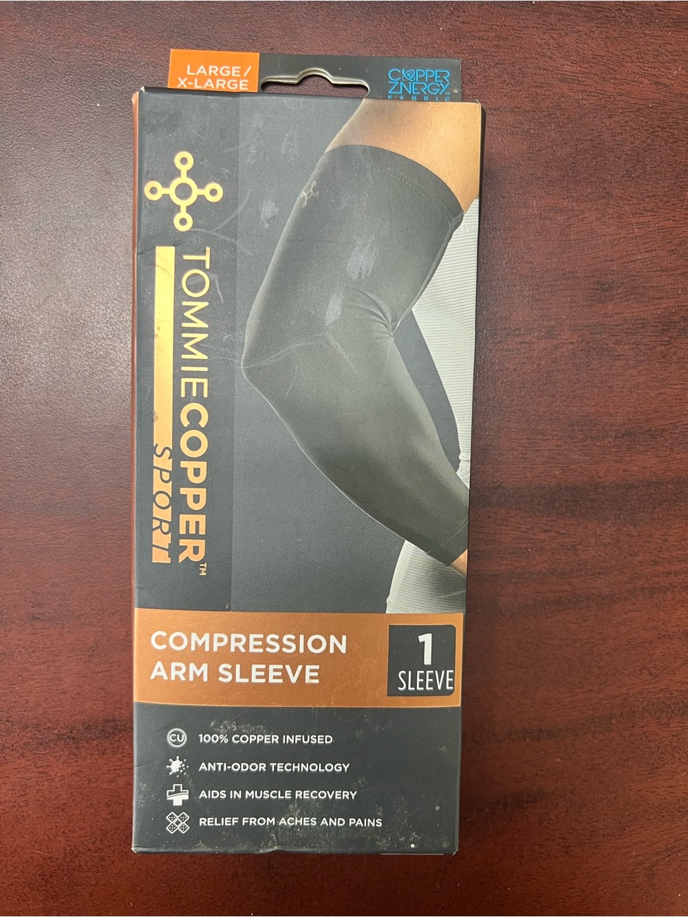 Men's Black Compression Arm Sleeve - Large/X-Large